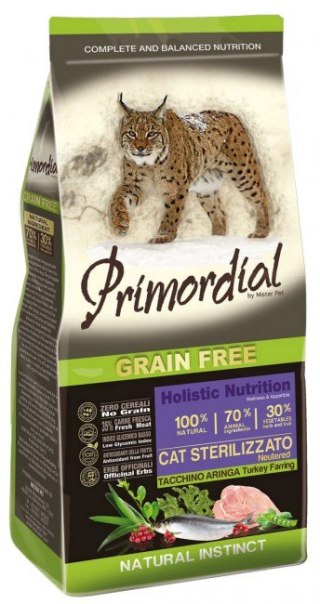 PRZECENA Primordial Cat Sterilized Turkey & Herring 400g [termin ważności: 12.09.2025]