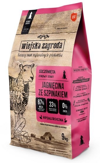 Wiejska Zagroda Jagnięcina ze szpinakiem Puppy 9kg Wiejska Zagroda Jagnięcina ze szpinakiem Puppy 9kg