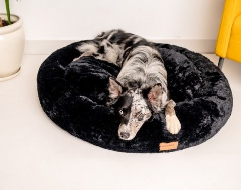 MIMIKO Pets Legowisko Shaggy okrągłe XXL 100cm czarne MIMIKO Pets Legowisko Shaggy okrągłe XXL 100cm czarne