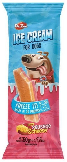 Dr.Zoo Ice Cream lody dla psów - sausage & cheese 50g Dr.Zoo Ice Cream lody dla psów - sausage & cheese 50g